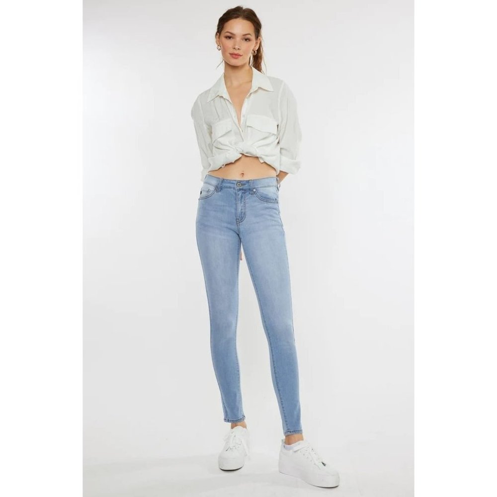 ALANI Womens Jeans Super Skinny KC7092LS Stretch Low Rise Light Blue Size 27